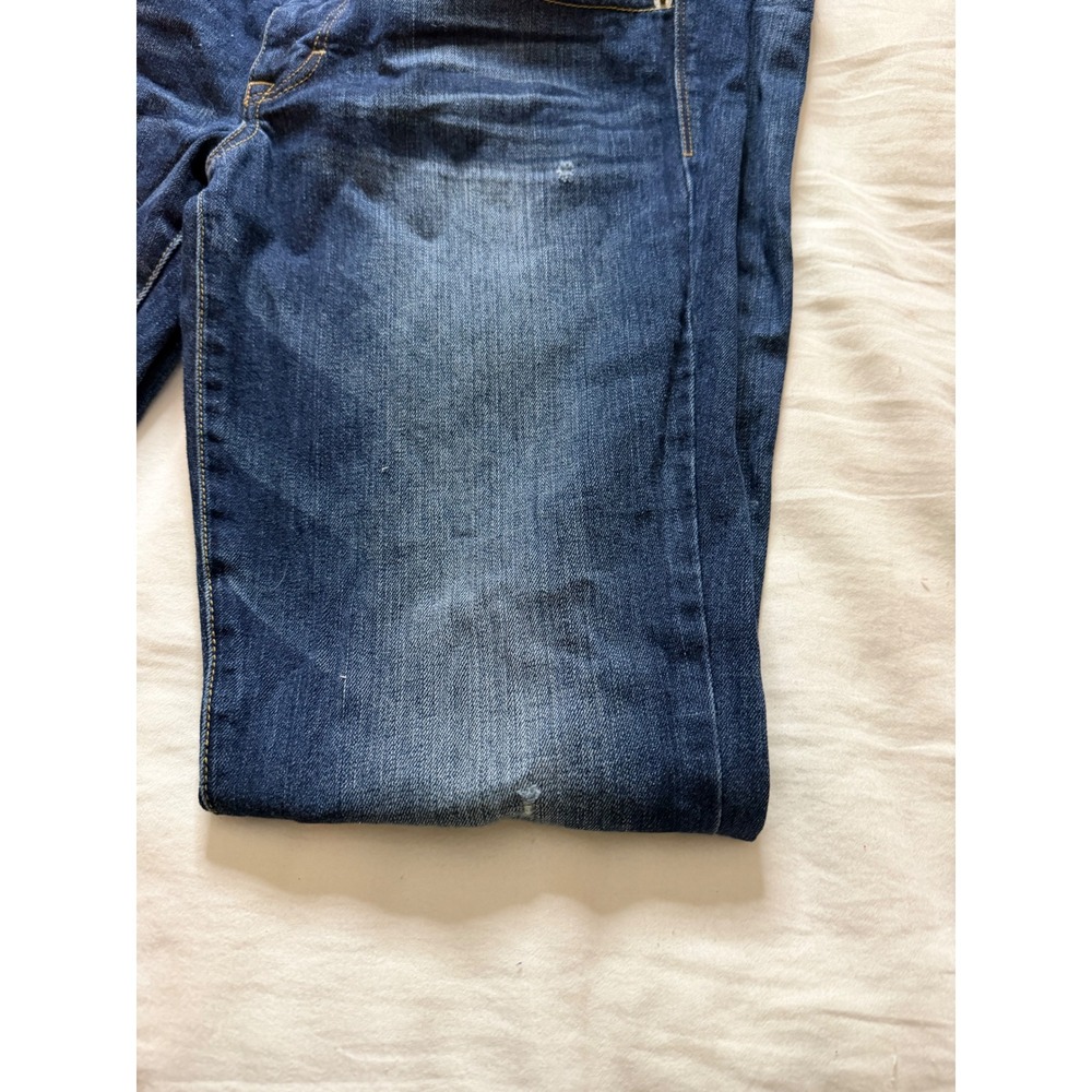 American Eagle Kick Boot Stretch 12 Long Dark Wash Blue Bootcut Distressed - Picture 6 of 8